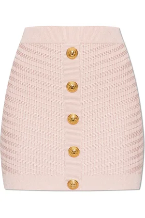 Balmain Nederdel, Dame, Lyserød, S, Polyester, Strikket nederdel