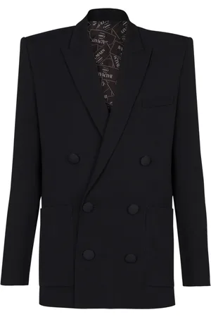 Balmain Jakke, Herre, Sort, 3XL, Uld, Grain de poudre blazer