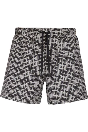 Balmain Badetøj, Herre, Sort, S, Trykte PB Labyrint svømmeshorts