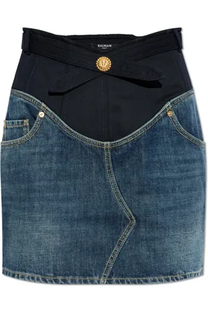 Balmain Nederdel, Dame, Blå, XS, Denim, Denim nederdel