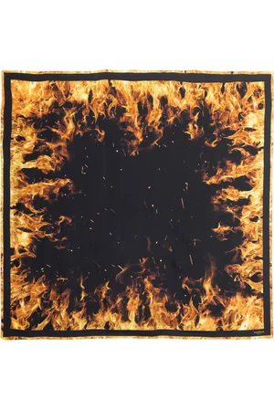 Balmain Tilbehør, Dame, Flerfarvet, ONE SIZE, Fire trykt silketørklæde