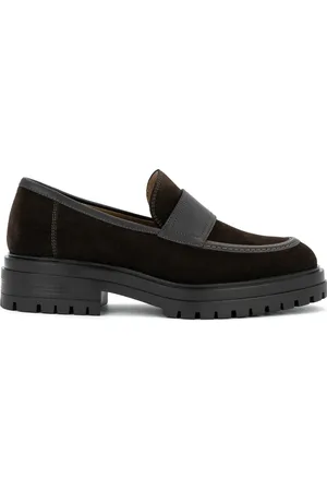 Gianvito Rossi Sko, Herre, Sort, 41 1/2 EU, Suede, Suede lugged-sole loafer sko