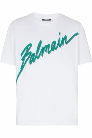Balmain Top, Herre, Hvid, S, Bomuld, Flocked T-shirt