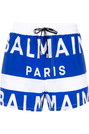 Balmain Badetøj, Herre, Blå, M, Polyester, Blå og hvid bokser badetøj