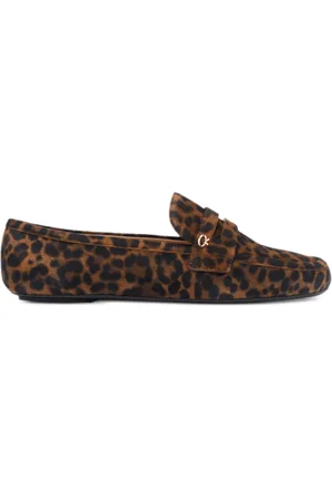 Gianvito Rossi Sko, Dame, Brun, 40 EU, Uld, Animalier Brun Loafers med Guld-tone Logo