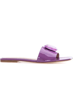 Gianvito Rossi Sko, Dame, Lilla, 38 EU, Uld, Stilfulde Slides Sandaler