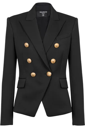 Balmain Jakke, Dame, Sort, M, Uld, Uld dobbeltradet jakke