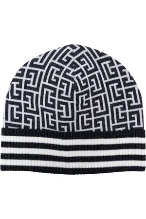 Balmain Tilbehør, Dame, Sort, ONE SIZE, Uld, Monogram Wool Beanie