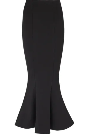 Balmain Nederdel, Dame, Sort, S, Bomuld, Midi nederdel i kornet pulver