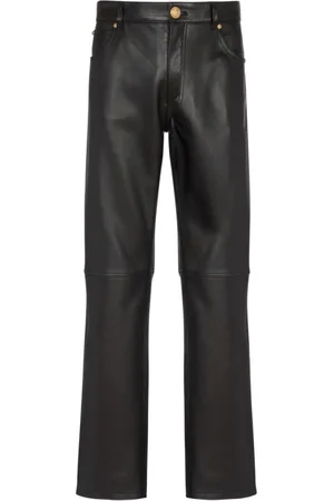 Balmain Bukser, Herre, Sort, 2XL, Læder, Læderbukser