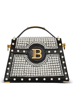 Balmain Taske, Dame, Sort, ONE SIZE, Læder, B-Buzz Dynasty taske i læder og broderet satin