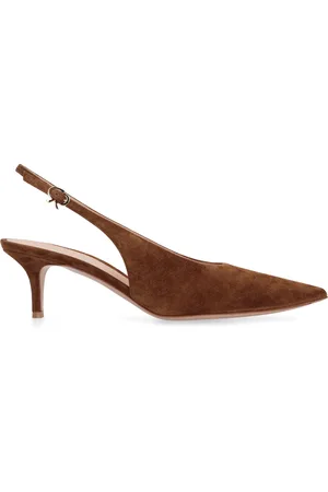 Gianvito Rossi Sko, Dame, Brun, 36 EU, Spidse Tå Slingback Kitten Heel Pumps