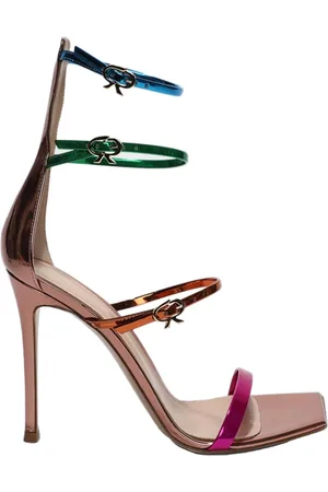Gianvito Rossi Sko, Dame, Flerfarvet, 41 EU, Læder, Metal Bloom Sandaler Made in Italy