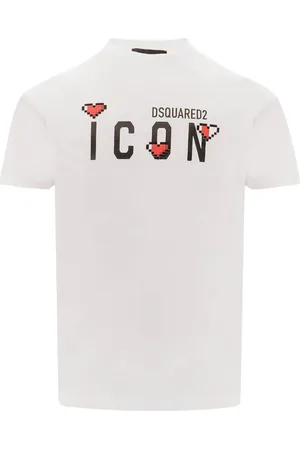 Dsquared2 Top, Herre, Hvid, S, Bomuld, Ikon T-shirts lavet i Italien