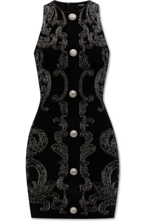 Balmain Kjole, Dame, Sort, S, Jacquard kjole