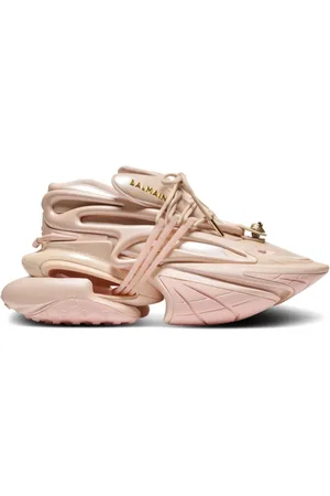 Balmain Sko, Dame, Lyserød, 39 EU, Chunky Sneakers Lace-Up Beige