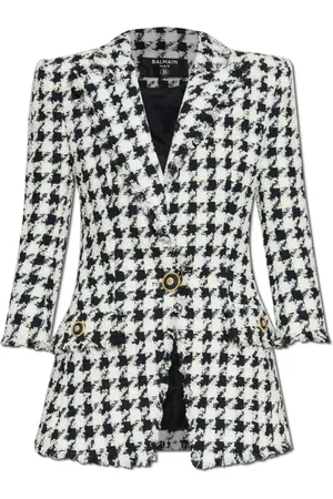 Balmain Jakke, Dame, Hvid, XS, Tweed, Tweed Blazer