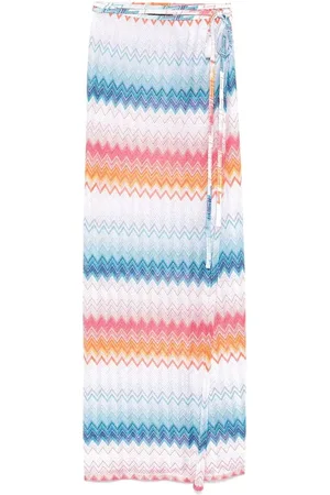 Missoni Nederdel, Dame, Flerfarvet, L, Himmelblå Sidebånd Lurex Nederdel