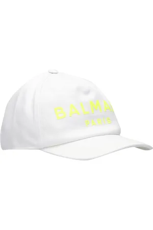 Balmain Tilbehør, Dame, Hvid, L, Bomuld, Baseball Cotton Hat med Logo