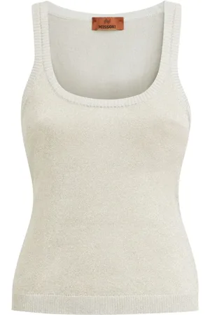 Missoni Top, Dame, Hvid, M, Hvid Strik Tank Top