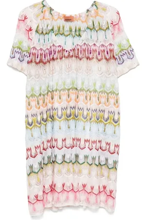 Missoni Kjole, Dame, Flerfarvet, M, Uld, Stilfuld Kort Kjole til Kvinder