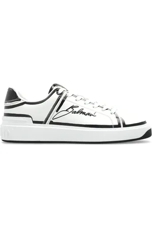 Balmain Sko, Herre, Hvid, 41 EU, Læder, Sneakers B-Court