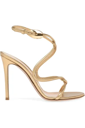 Gianvito Rossi Sko, Dame, Gul, 37 EU, Uld, Sort Mamba Stiletto Sandaler
