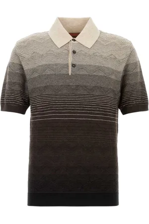 Missoni Top, Herre, Brun, XS, Bomuld, Broderet bomuld polo skjorte