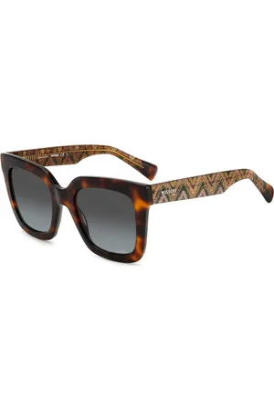Missoni Tilbehør, unisex, Brun, 52 MM, Uld, Stilfulde solbriller med stofindsatser