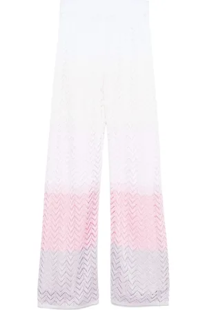 Missoni Bukser, Dame, Lyserød, M, Hvid Ombré Elastisk Taljebånd Bukser