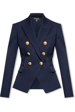 Balmain Jakke, Dame, Blå, S, Uld, Uldblazer
