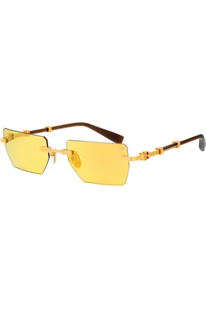 Balmain Tilbehør, unisex, Gul, 53 MM, Uld, Stilfulde solbriller til en solrig dag