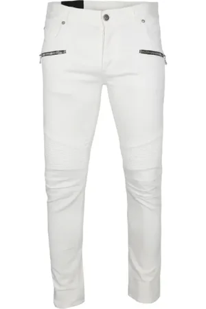 Balmain Jeans, Herre, Hvid, W32, Bomuld, Slim Fit Hvid Jeans