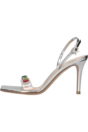 Gianvito Rossi Sko, Dame, Grå, 37 EU, Læder, Sandaler Sølv
