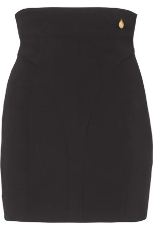 Balmain Nederdel, Dame, Sort, XS, Uld, Sort Crepe Nederdel