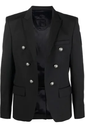 Balmain Jakke, Herre, Sort, M, Uld, Sort Uld Blazer Jakke