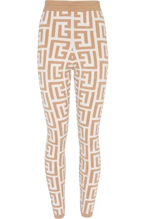 Balmain Bukser, Dame, , S, Uld, Strikkede leggings med maxi-monogram