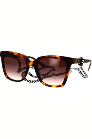 Missoni Tilbehør, unisex, Brun, 53 MM, Uld, Grafisk Zig Zag Solbriller med Snor