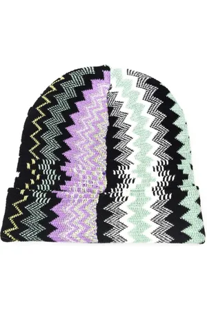 Missoni Tilbehør, Dame, Flerfarvet, ONE SIZE, Uld, Geometrisk Fantasi Uldblanding Multifarvet Huer