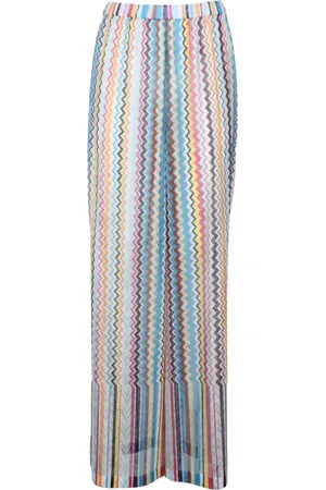 Missoni Bukser, Dame, Flerfarvet, M, Polyester, Gennemsigtige Brede Benbukser