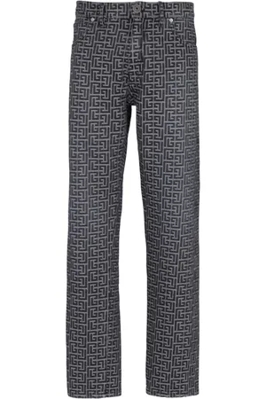Balmain Jeans, Herre, Sort, W34, Denim, Monogrammed Jeans