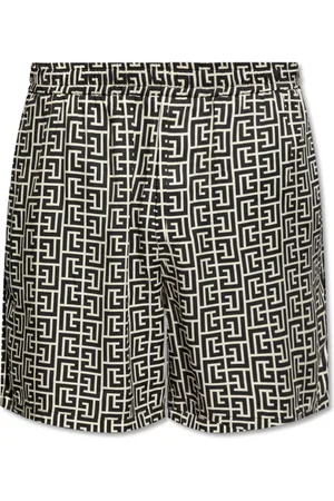 Balmain Shorts, Herre, Sort, S, Shorts med monogram