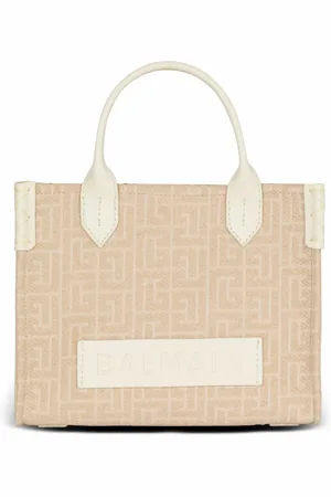 Balmain Taske, Dame, , ONE SIZE, Læder, Lille monogrammønstret lærred og læder tote taske
