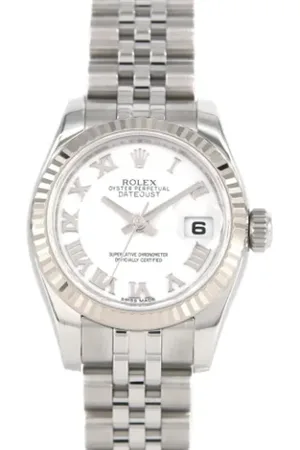 Rolex Pre-owned, Dame, Hvid, ONE SIZE, Uld, Pre-owned Rustfrit stal watches