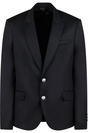 Balmain Jakke, Herre, Sort, L, Uld, Sort To-Knap Jakke
