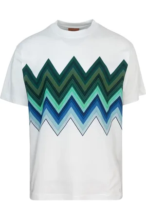 Missoni Top, Herre, Hvid, S, Bomuld, Zig Zag Bomuld T-shirt
