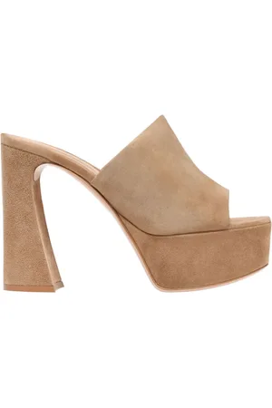 Gianvito Rossi Sko, Dame, , 37 1/2 EU, Læder, Kamel Ruskind Sandaler Produceret i Italien