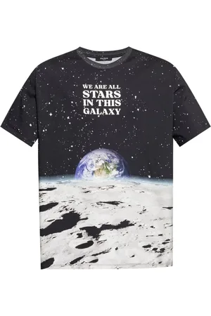 Balmain Top, Herre, Sort, S, Galaksestjerner Grafiske T-shirts og Polos
