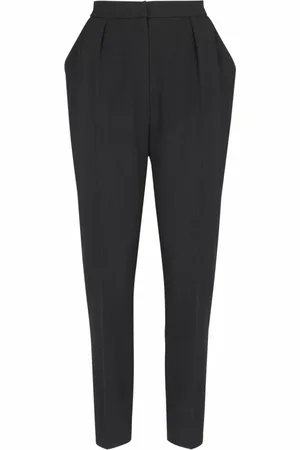 Balmain Bukser, Dame, Sort, M, Uld, Højtaljede grain de poudre bukser