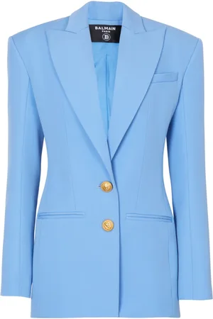 Balmain Jakke, Dame, Blå, XS, Uld, To-knaps jakke